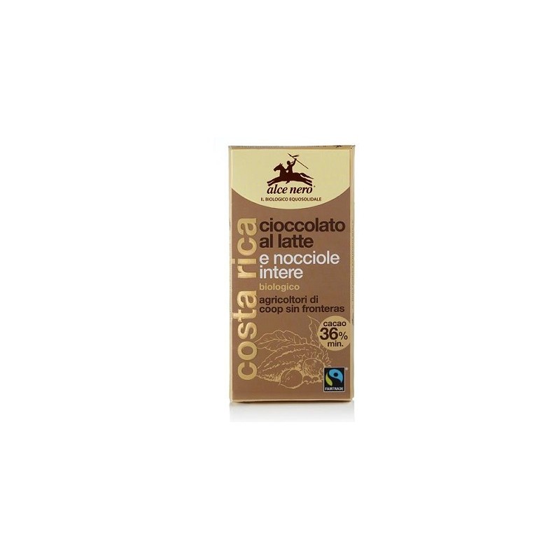 Alce Nero Tavoletta Cioccolato Latte/nocciole Bio Fairtrade 100 G