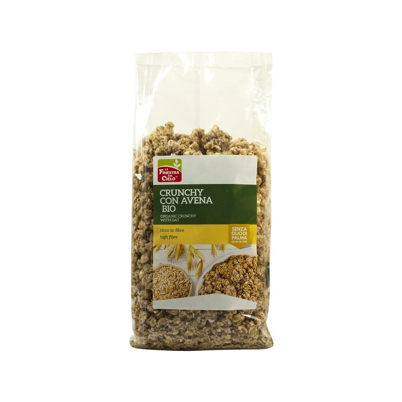 Biotobio Fsc Crunchy Con Avena Bio Ad Alto Contenuto Di Fibre Con Olio Di Girasole Senza Olio Di Palma 375 G