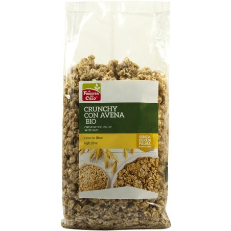 Biotobio Fsc Crunchy Con Avena Bio Ad Alto Contenuto Di Fibre Con Olio Di Girasole Senza Olio Di Palma 375 G