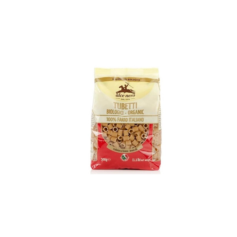 Alce Nero Tubetti 100% Sfarinato Di Farro Bio 500 G