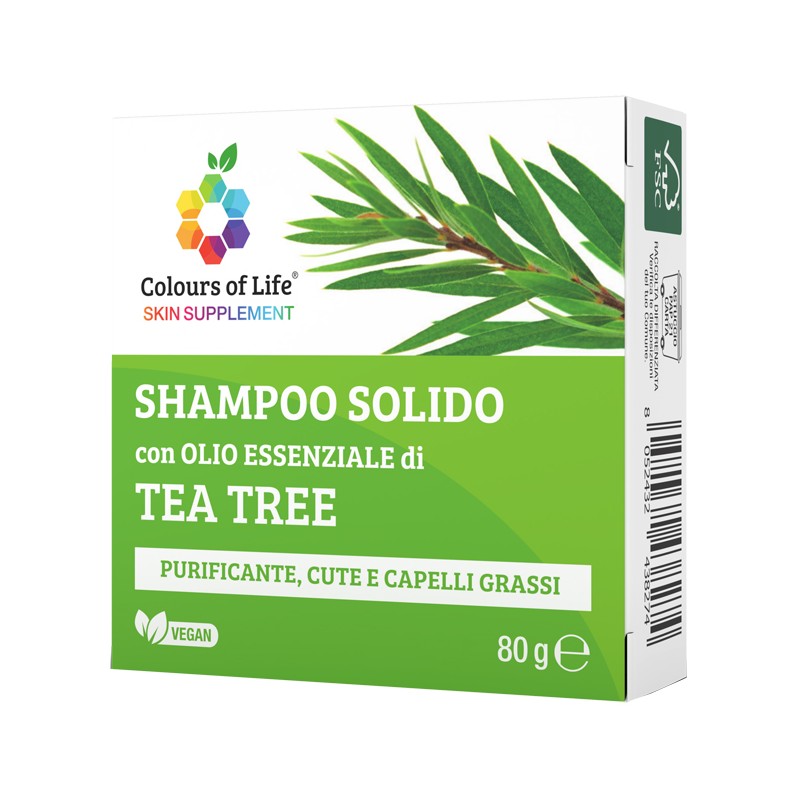 Optima Naturals Colours Of Life Tea Tree Shampoo Solido 80 G