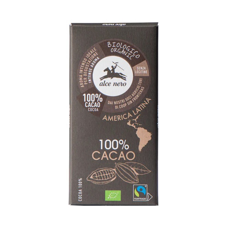 Alce Nero Tavoletta Cioccolato Extrafondente Bio 100% Cacao 50 G