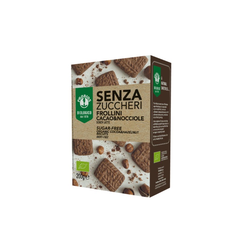 Probios Societa' Benefit Frollini Cacao/nocciole Senza Zucchero 200 G