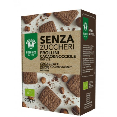 Probios Societa' Benefit Frollini Cacao/nocciole Senza Zucchero 200 G