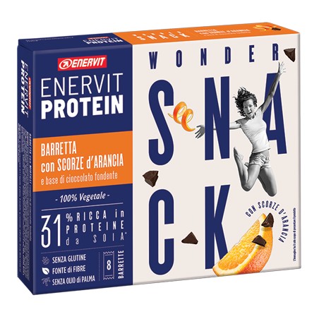 Enervit Protein Snack Scorze Arancia Vegetale 8 Barrette 27 G