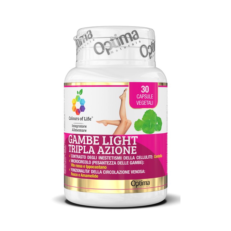 Optima Naturals Colours Of Life Gambe Light Tripla Azione 30 Capsule Vegetali 850 Mg