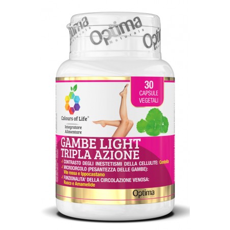 Optima Naturals Colours Of Life Gambe Light Tripla Azione 30 Capsule Vegetali 850 Mg