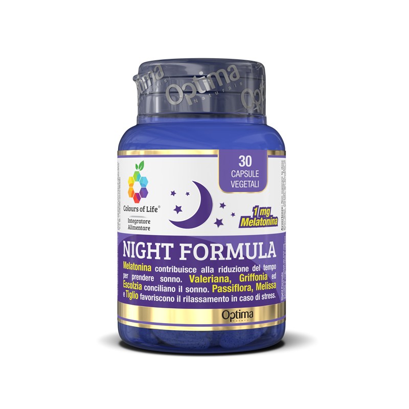 Optima Naturals Colours Of Life Night Formula 30 Capsule Vegetali 550 Mg