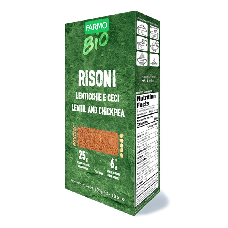 Farmo Bio Risoni Lenticchie E Ceci 300 G