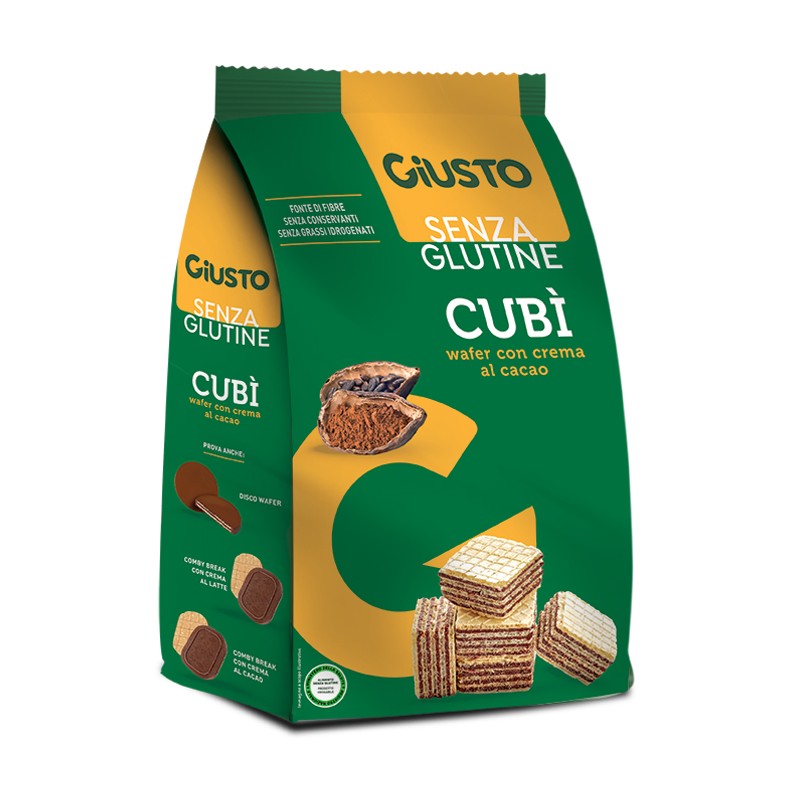 Farmafood Giusto Senza Glutine Cubi' Wafer Cacao 250 G