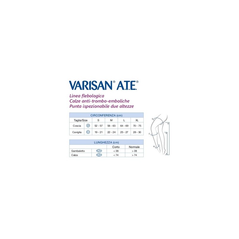 Cizeta Medicali Varisan Ate 18mmhg Calza Autoreggente Ag P I Normale Bianco L