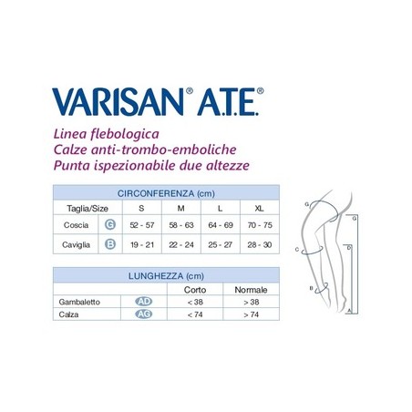 Cizeta Medicali Varisan Ate 18mmhg Calza Autoreggente Ag P I Normale Bianco L