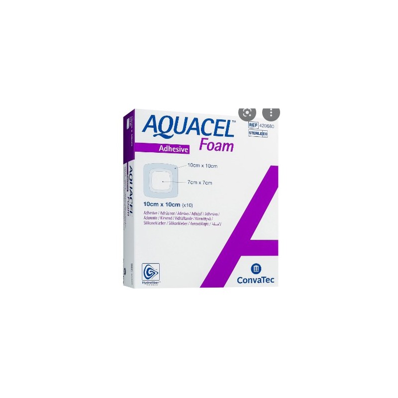 Convatec Italia Aquacel Foam Medicazione Hydrofiber Sterile Non Adesiva In Schiuma Di Poliuretano 20x20cm 5 Pezzi