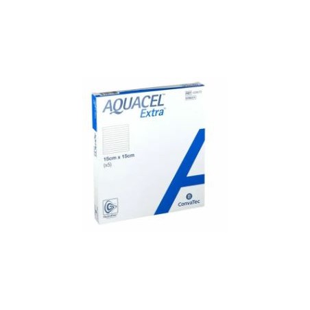 Convatec Italia Medicazione In Hydrofiber E Ioni Argento Intessuta In Lyocell Aquacel Ag Extra Drs 15x15cm 5 Pezzi