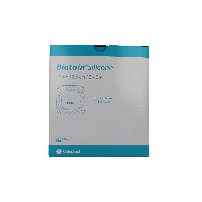 Coloplast Medicazione Biatain In Schiuma Di Poliuretano Con Bordo Adesivo In Silicone Lite 12,5x12,5 Cm 10 Pezzi