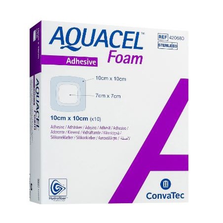 Convatec Italia Medicazione Sterile In Schiuma Di Poliuretano Idrocellulare Aquacel Ag Foam Non Adesiva Assorbente 10x10 Cm 10 P