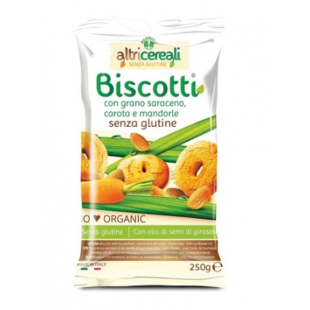 Probios Societa' Benefit Altricereali Biscotti Di Grano Saraceno Con Carota E Mandorle Bio 250 G