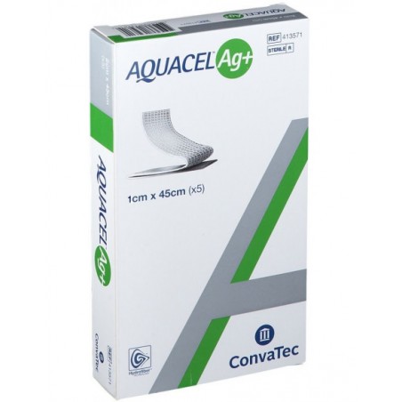 Convatec Medicazione In Hydrofiber E Ioni Argento Intessuta In Lyocell Aquacel Ag + Extra 1x45cm 5 Pezzi