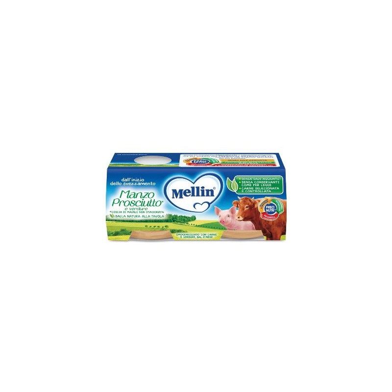 Danone Nutricia Soc. Ben. Mellin Omogeneizzato Manzo Prosciutto Con Verdure 2 Pezzi X 120 G