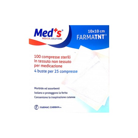 Farmac-zabban Garza Compressa Meds Tessuto Non Tessuto 10x10cm 25 Pezzi