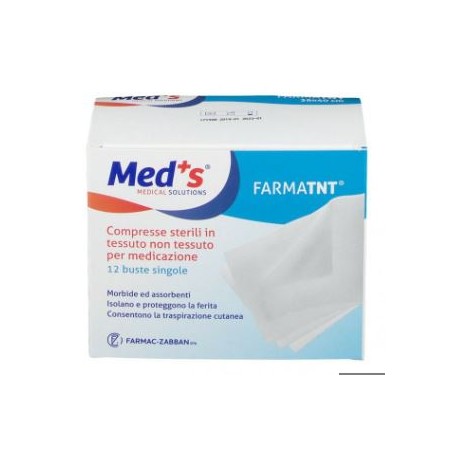 Farmac-zabban Garza Compressa Meds Tessuto Non Tessuto Peel Open 10x10cm 16 Pezzi