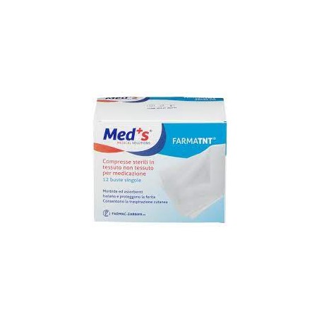 Farmac-zabban Garza Compressa Meds Tessuto Non Tessuto Peel Open 10x10cm 12 Pezzi