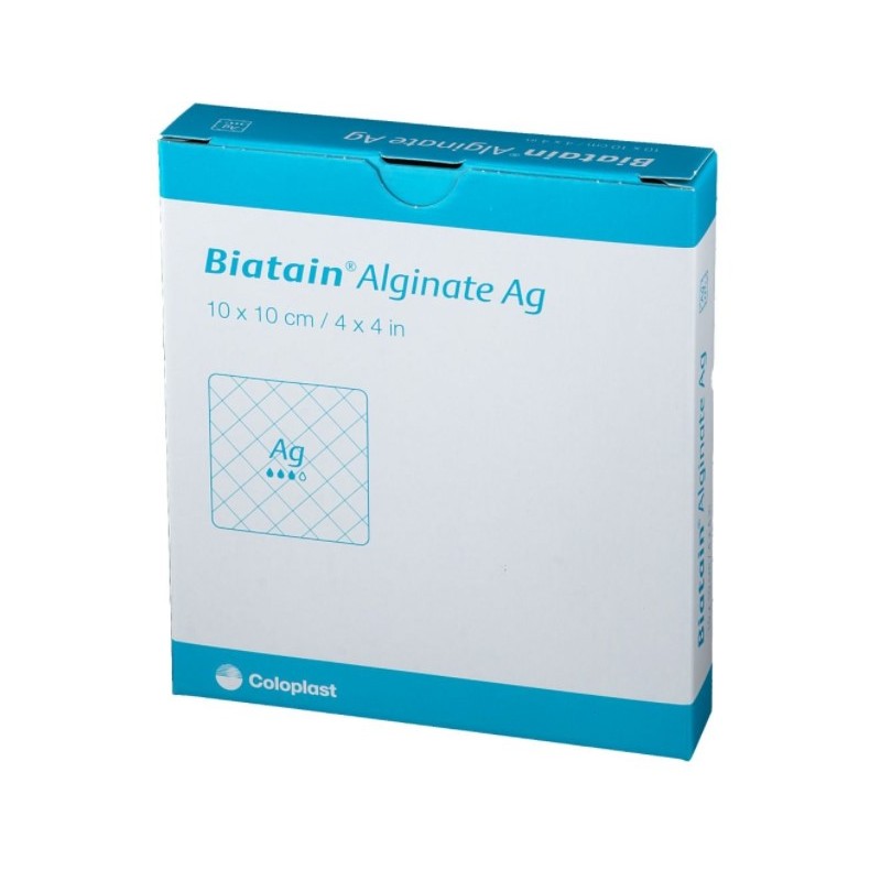 Coloplast Medicazione Biatain Alginate Ag In Alginato E Carbossimetilcellulosa A Rilascio Di Argento 5x5 Cm 30 Pezzi