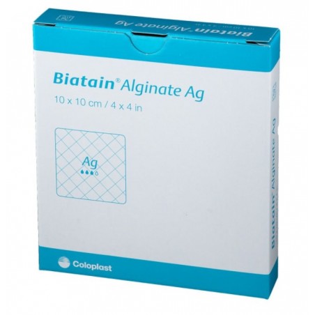 Coloplast Medicazione Biatain Alginate Ag In Alginato E Carbossimetilcellulosa A Rilascio Di Argento 5x5 Cm 30 Pezzi