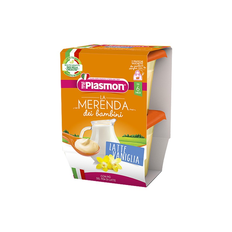 Plasmon La Merenda Dei Bambini Merende Latte Vaniglia Asettico 2 X 120 G