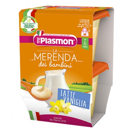 Plasmon La Merenda Dei Bambini Merende Latte Vaniglia Asettico 2 X 120 G