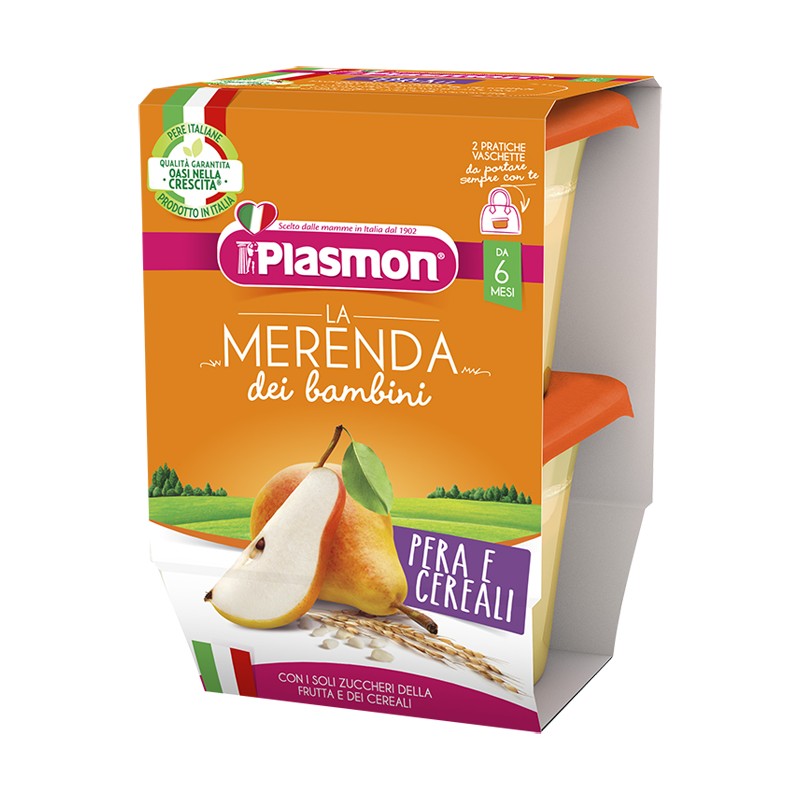 Plasmon La Merenda Dei Bambini Sapori Di Natura Pera Cereali Asettico 2 X 120 G