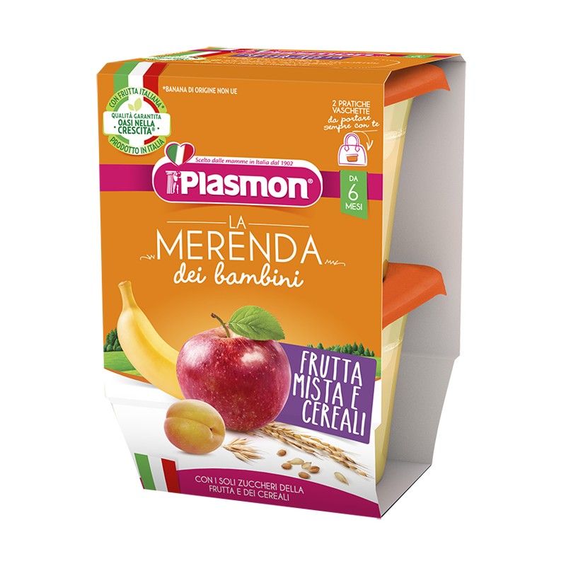 Plasmon La Merenda Dei Bambini Merende Frutta Cereali Asettico 2 X 120 G