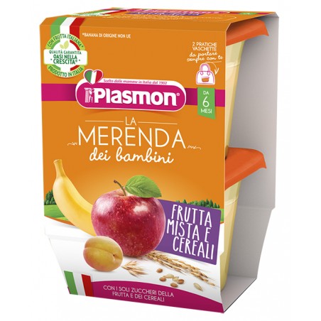 Plasmon La Merenda Dei Bambini Merende Frutta Cereali Asettico 2 X 120 G