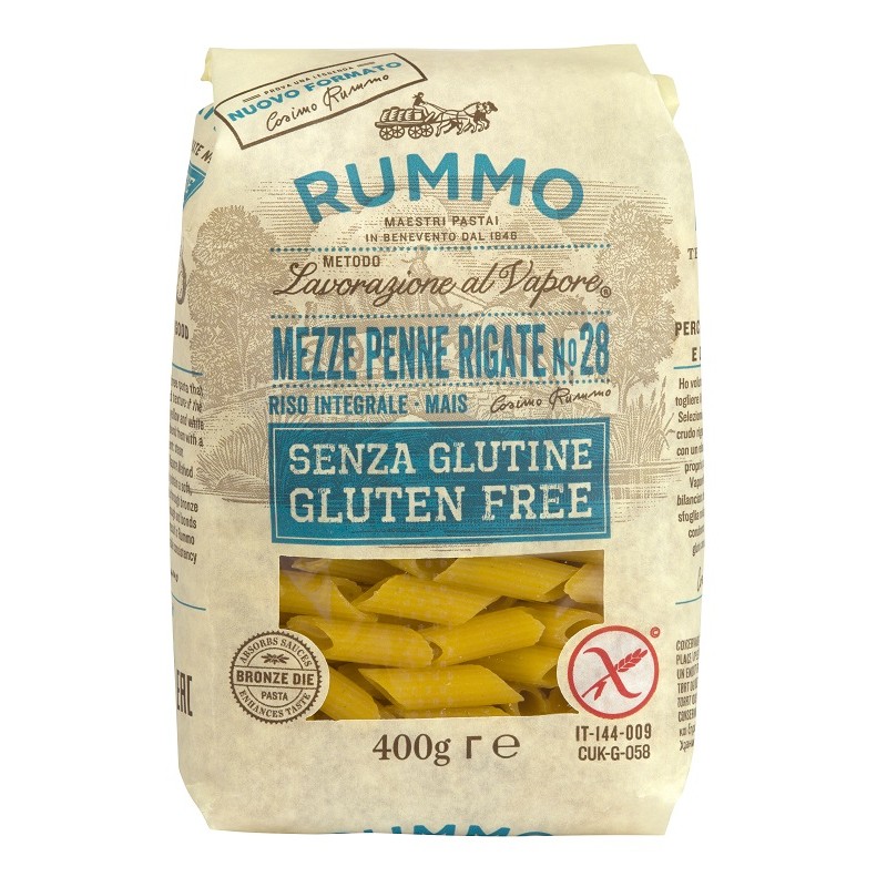 Rummo Mezze Penne Rigate N28 Riso Integrale E Mais 400 G