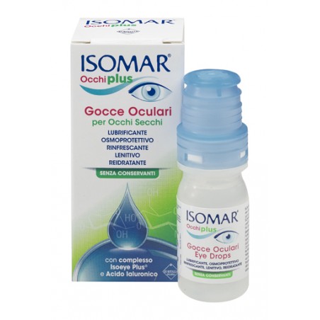 Euritalia Pharma Isomar Occhi Plus Gocce Oculari Per Occhi Secchi All'acido Ialuronico 0,25% 10 Ml