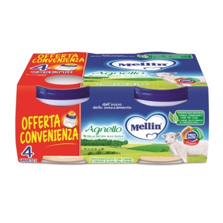 Danone Nutricia Soc. Ben. Mellin Omogeneizzato Agnello 4 Pezzi X 80 G