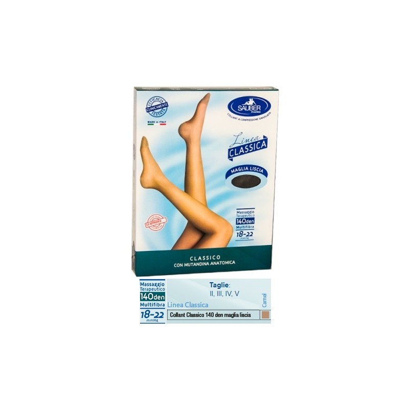 Desa Pharma Sauber Classico Collant 140 Denari Maglia Liscia Camel 2