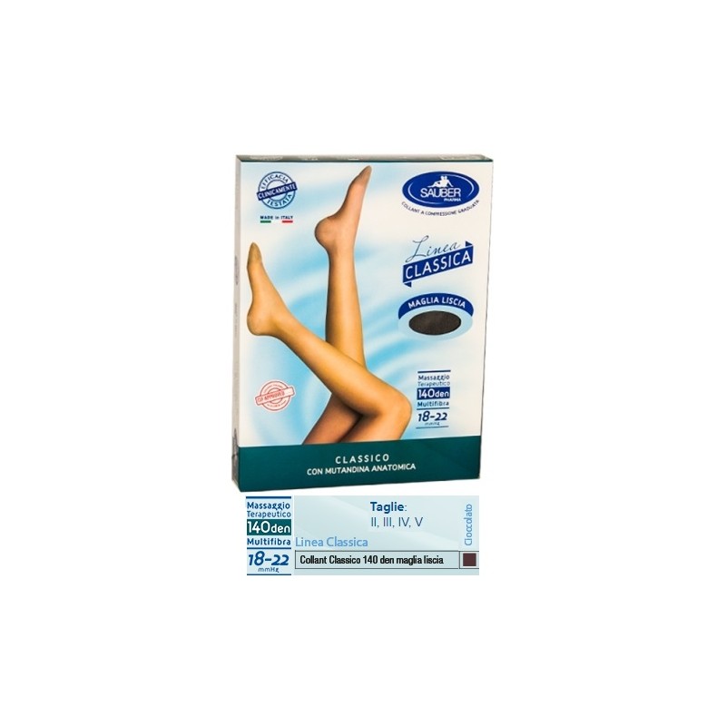 Desa Pharma Sauber Classico Collant 140 Denari Maglia Liscia Cioccolato 4