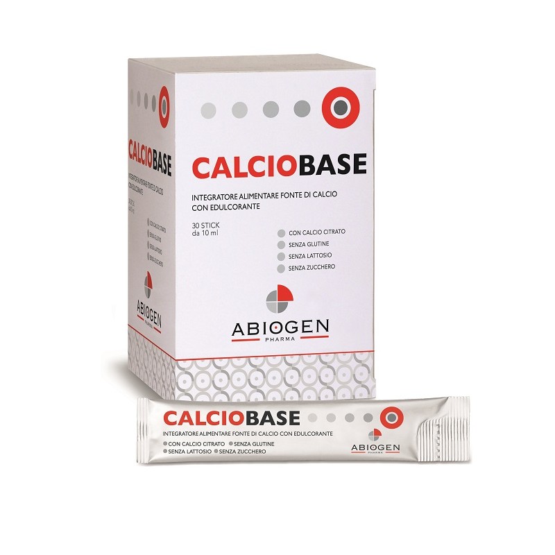 Abiogen Pharma Calciobase 30 Stick Da 10 Ml Senza Zuccheri Aggiunti Senza Glutine E Senza Lattosio