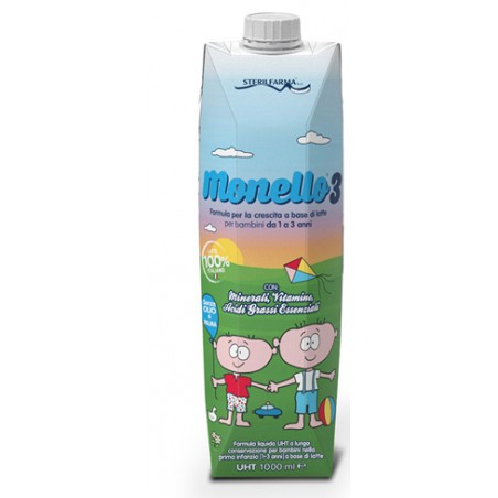 Sterilfarma Monello 3 Formula Per La Crescita A Base Di Latte Per Bambini Da 1 A 3 Anni Liquido 1 Litro