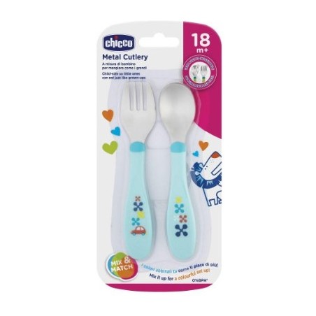 Chicco Posate Inox 18m+ Azzurro/verde