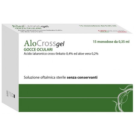 Offhealth Soluzione Oftalmica Lubrificante A Base Di Acido Ialuronico Sale Sodico Cross Linkato 0,20% Alocross 15 Oftioli 0,35 M