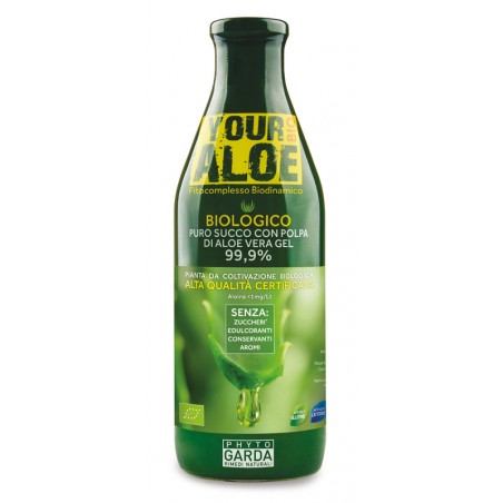 Named Your Aloe Bio Puro Succo Con Polpa Di Aloe Vera Gel 99,9% 1 Litro Senza Aloina