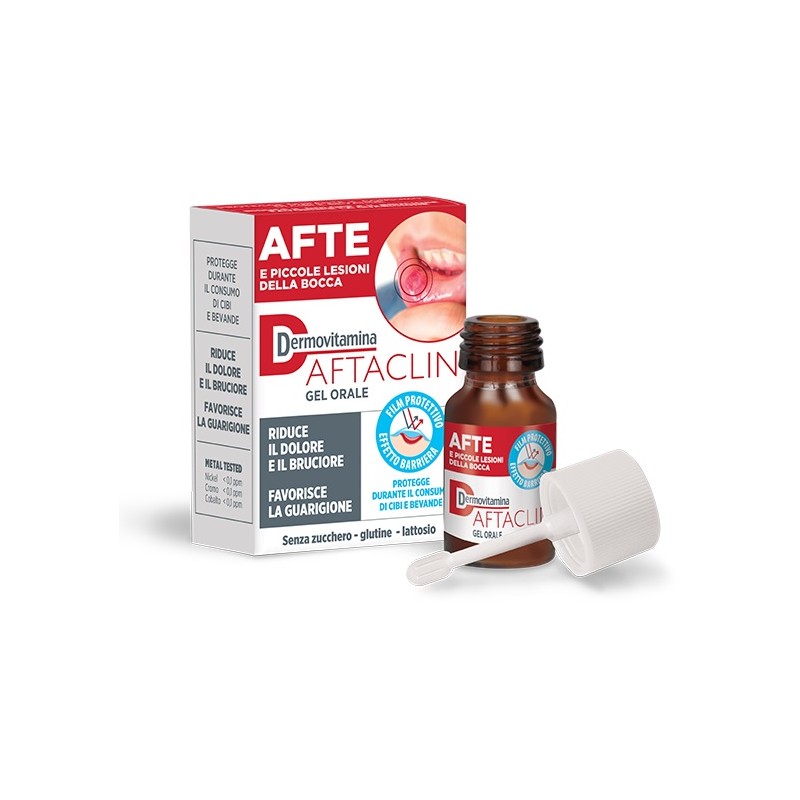 Pasquali Dermovitamina Aftaclin Gel Orale 7 Ml Contro Dolore E Brucione Senza Zucchero E Senza Glutine