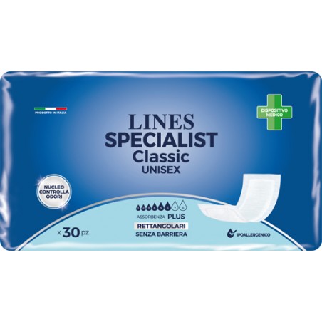 Fater Pannolone Rettangolare Lines Specialist Classic Senza Barriera 30 Pezzi