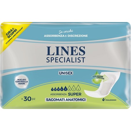 Fater Pannolone Lines Specialist Classic Sagomato Sottile Super 30 Pezzi