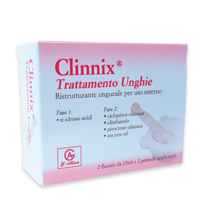 Abbate Gualtiero Clinnix Trattamento Unghie 2 Flaconi 15 Ml + 2 Pennelli Applicatori