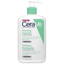 flacone con dispenser 473 ml cerave schiuma detergente viso e corpo