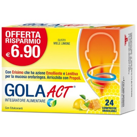 F&f Gola Act Miele Limone 24 Compresse Solubili 33,6 G