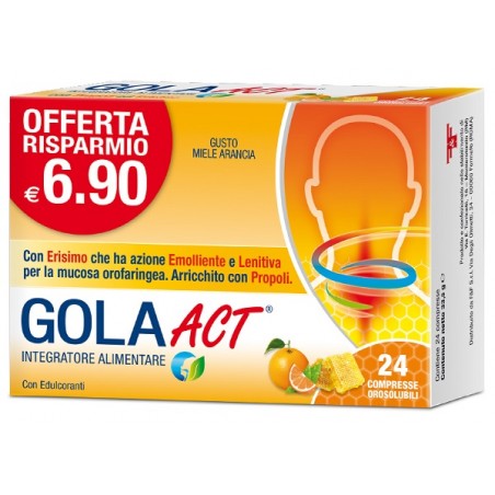 F&f Gola Act Miele Arancia 24 Compresse Solubili 33,6 G